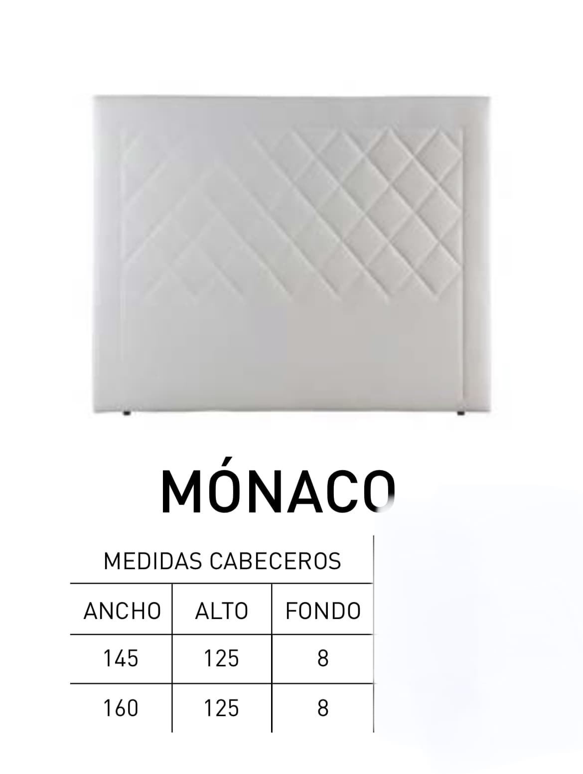 CABECERO MODELO MONACO IMPORT TAPIZADO - Imagen 1