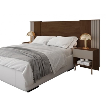 CABECERO PROXIMUS, extensible, 2 mesillas de noche, MDP habana- fendi - Imagen 1