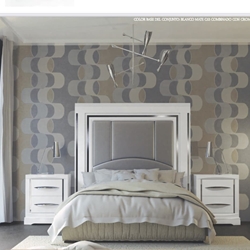 CABEZAL ALTA CALIDAD LACADO BLANCO MATE Y TAPIZADO POLIPIEL PLATA, P.ESPEJO - Imagen 1