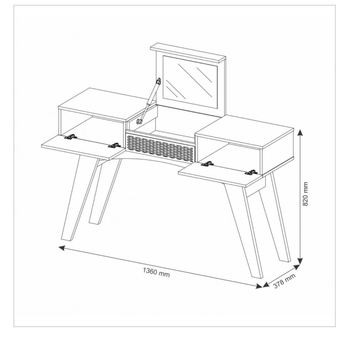 CONSOLA TOCADOR MESA ORDENADOR MODELO STAR - Imagen 7