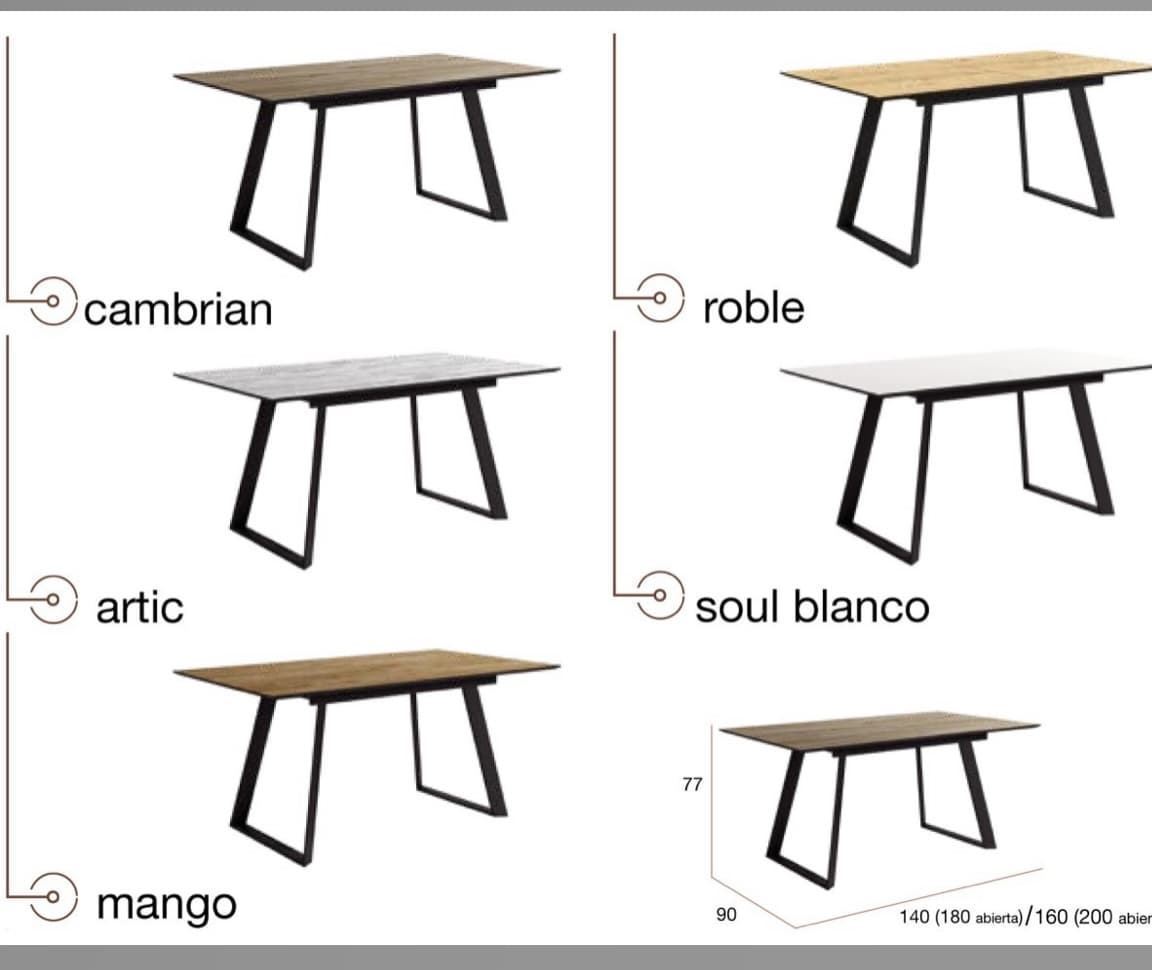 MESA COMEDOR EXTENSIBLE 140x90 TIMOR ESTILO INDUSTRIAL ACABADO DISEÑO MADERA - Imagen 3