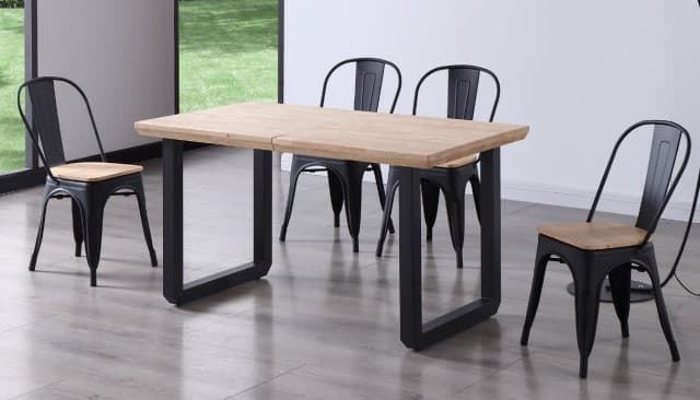 MESA COMEDOR EXTENSIBLE ROMA 140 x 80 CM NORDISH / NEGRO. - Imagen 1