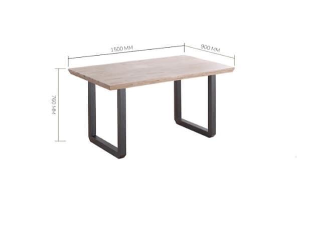 MESA COMEDOR FIJA ROMA 150 x 90 CM ROBLE NORDISH / BLANCO. - Imagen 4