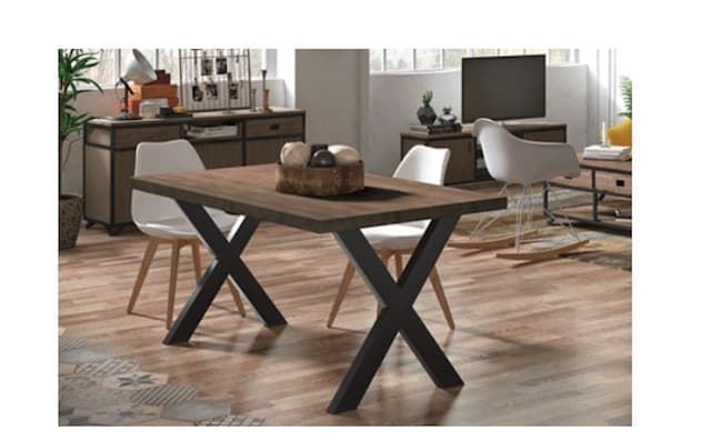 MESA COMEDOR FIJA X-LOFT 160 x 90 CM ROBLE AMERICAN / NEGRO. NORDISH/NEGRO. NORDISH/BLANCO - Imagen 2