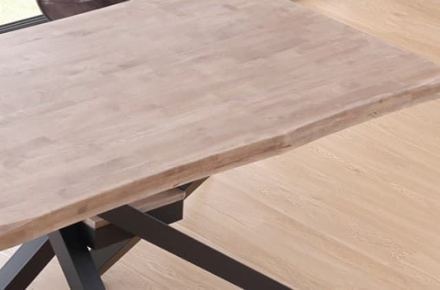 MESA COMEDOR FIJA XENA 150 x 90 CM ROBLE NORDISH / NEGRO TAPA CON FORMA. - Imagen 4