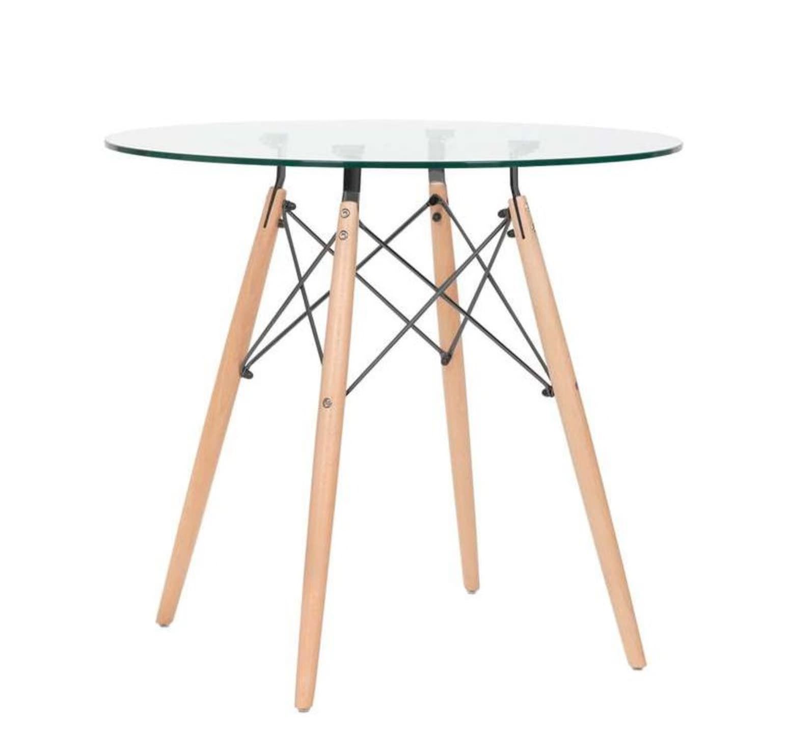 Mesa STAR (TO), madera, cristal, 100 cms de diámetro - Imagen 1