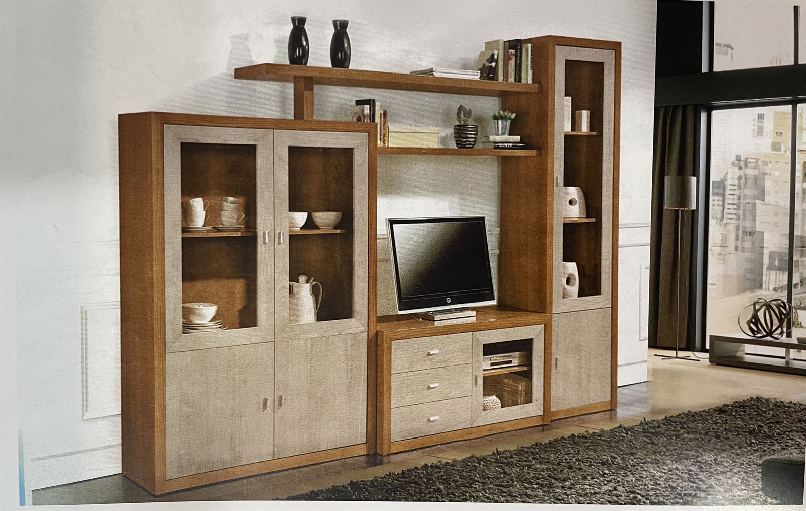 MUEBLE SALON ALTA CALIDAD CEREZO - Imagen 1