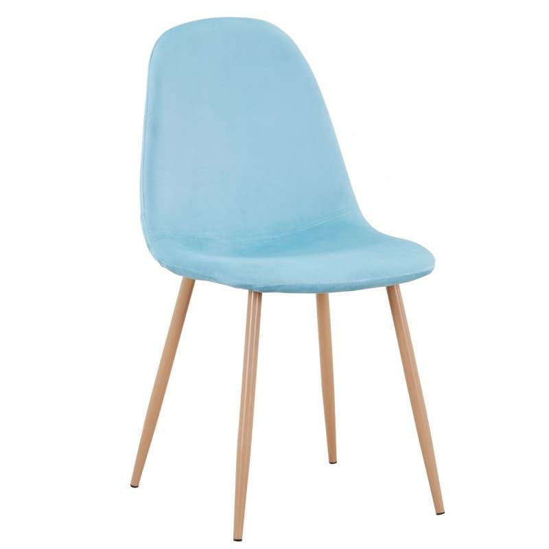 SILLA EPOQUE NEW, PATAS METÁLICAS, TERCIOPELO AGUAMARINA - Imagen 1