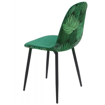SILLA HORUS TAPIZADO VELVET VERDE CON TRASERA FLORAL - Imagen 1