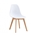 SILLA MARAIS, madera, polipropileno blanco - Imagen 1