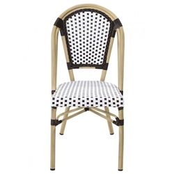 SILLA PARIS, apilable, aluminio, ratán blanco y marrón - Imagen 1