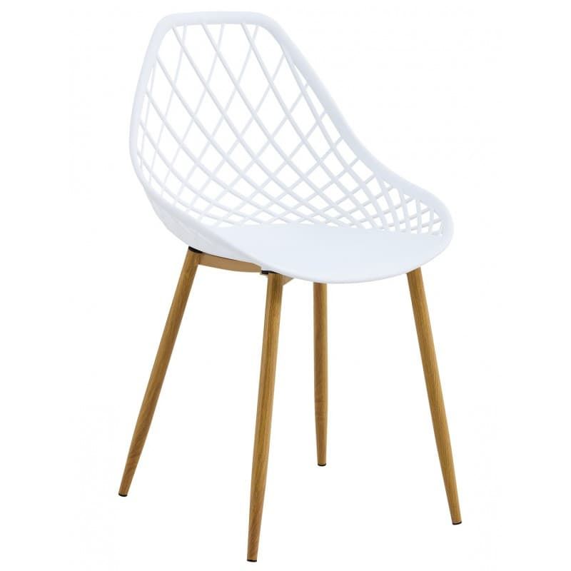 SILLA STRAUSS, metal, polipropileno blanco - Imagen 1