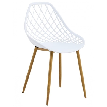 SILLA STRAUSS, metal, polipropileno blanco - Imagen 1