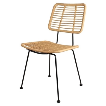 SILLA SUMATRA, metal, ratán beige - Imagen 1