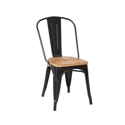 SILLA TOL, acero, madera, negra - Imagen 1
