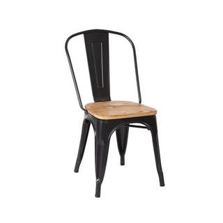 SILLA TOL, acero, madera, negra - Imagen 1