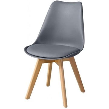 SILLA TORRE 4P, MADERA, GRIS - Imagen 1