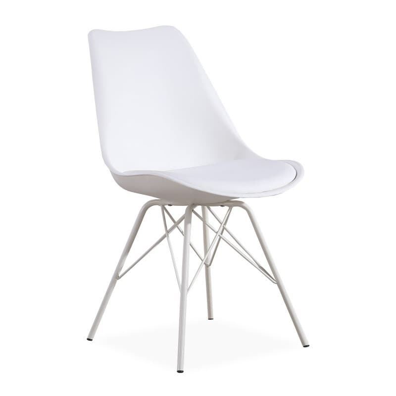 SILLA TORRE NEW, base blanca, carcasa y cojín blanco - Imagen 1