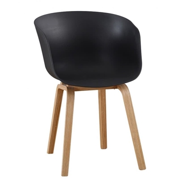 SILLON AWAK, madera curvada, polipropileno negro - Imagen 1