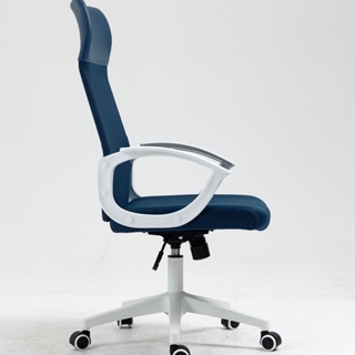 Sillón de oficina VERTON, blanco, malla y asiento azul oscuro - Imagen 2