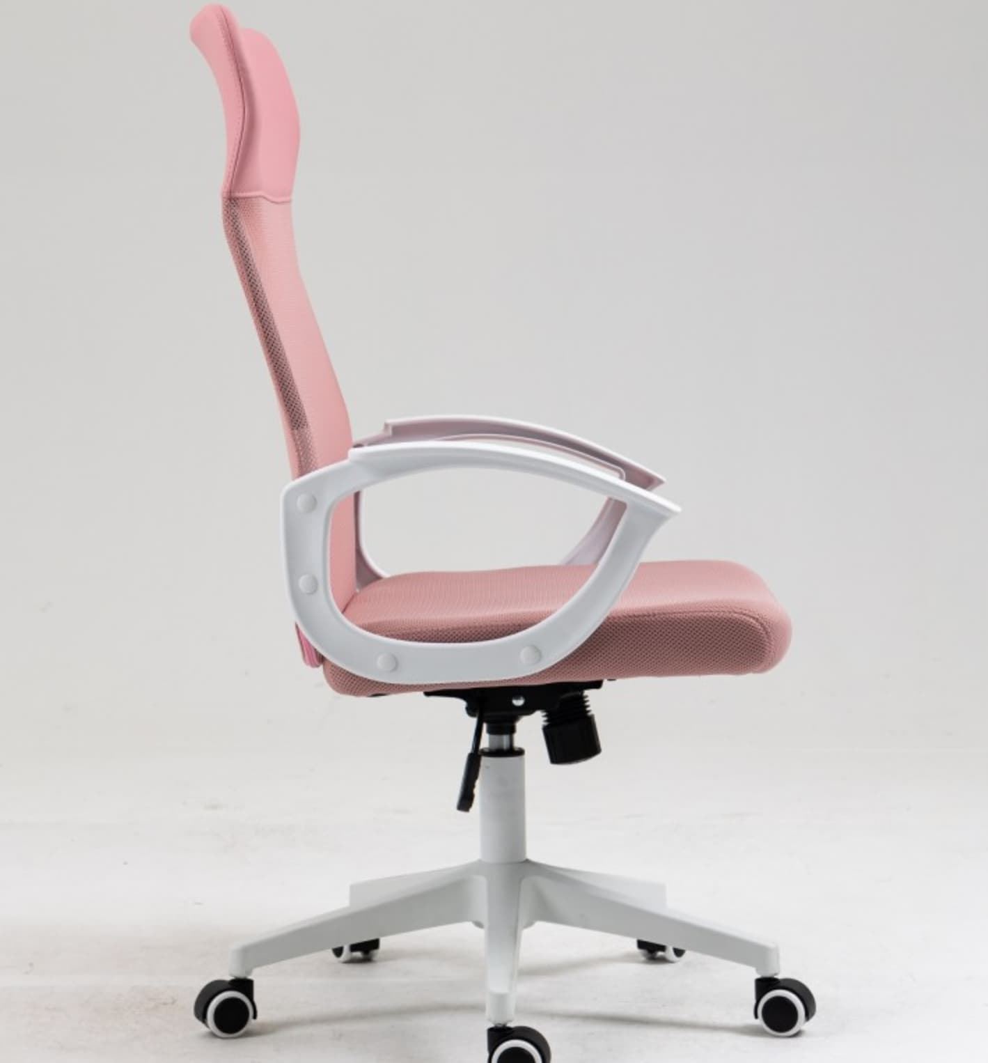 Sillón de oficina VERTON, blanco, malla y asiento rosa - Imagen 3