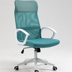 Sillón de oficina VERTON, blanco, malla y asiento verde - Imagen 1