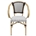 SILLON PARIS, apilable, aluminio, ratán blanco y marrón - Imagen 1