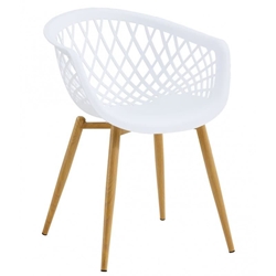 SILLON STRAUSS, metal, polipropileno blanco - Imagen 1