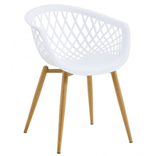 SILLON STRAUSS, metal, polipropileno blanco - Imagen 1