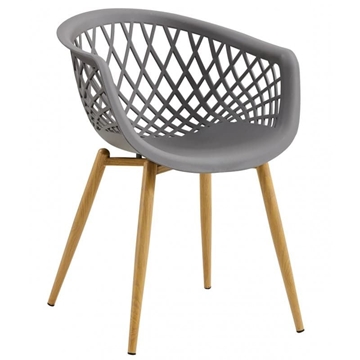 SILLÓN STRAUSS, metal, polipropileno gris oscuro - Imagen 1