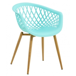 SILLON STRAUSS, metal, polipropileno verde pastel - Imagen 1